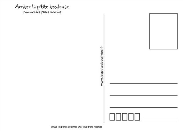 Carte postale - Ambre la p'tite brodeuse – Image 2
